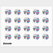 Blauwe Cupcake met Kers erop Dank Je Ronde Sticker (Vel)