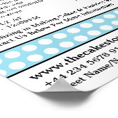 Blauwe Cupcake & Polka Dot, Cake Store Adverteren Poster (Hoek)