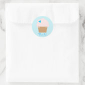 Blauwe Cupcake Sticker (Tas)