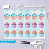 Blauwe Cupcake Tissuepapier (Craft)