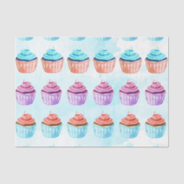 Blauwe Cupcake Tissuepapier