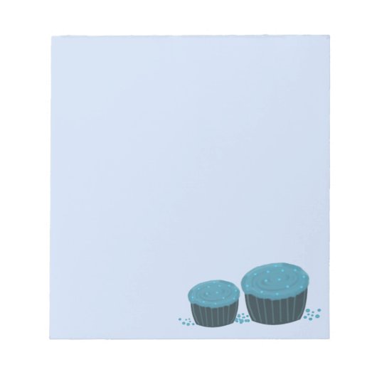 Blauwe Cupcakes Notitieblok (Voorkant)