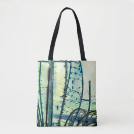 Blauwe curve tote bag
