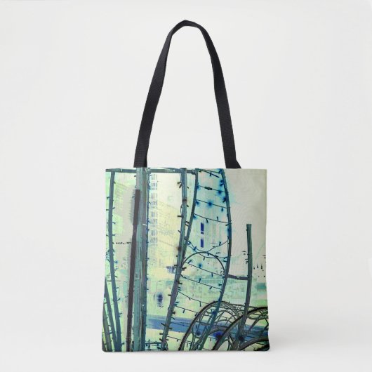 Blauwe curve tote bag (Voorkant)