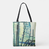 Blauwe curve tote bag (Achterkant)