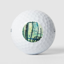 Blauwe curven golfballen