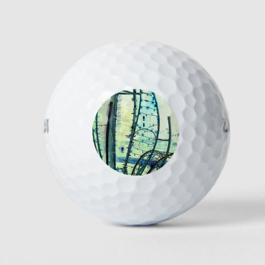 Blauwe curven golfballen (Voorkant)