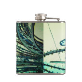 Blauwe curven heupfles (Achterkant)