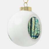 Blauwe curven keramische bal ornament (Links)