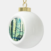 Blauwe curven keramische bal ornament (Rechts)