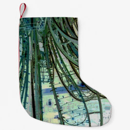 Blauwe curven kleine kerstsok