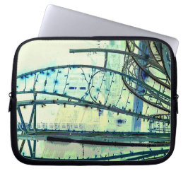 Blauwe curven laptop sleeve