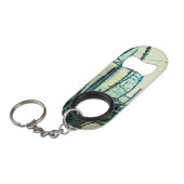 Blauwe curven mini flessenopener (Voorkant Gekanteld)