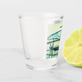 Blauwe curven shot glas (Links)