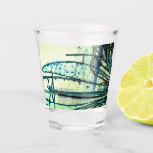 Blauwe curven shot glas (Voorkant)