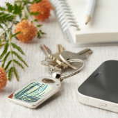 Blauwe curven sleutelhanger (Zijkant)