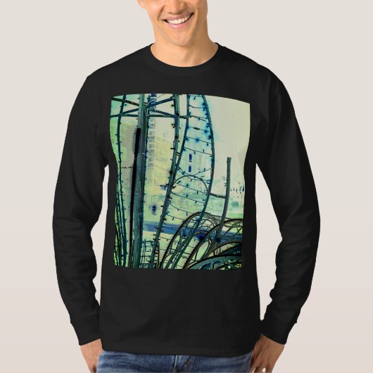 Blauwe curven t-shirt (Voorkant)