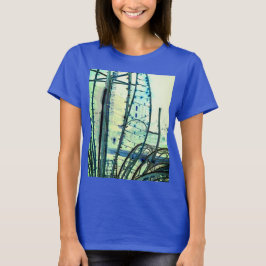 Blauwe curven t-shirt