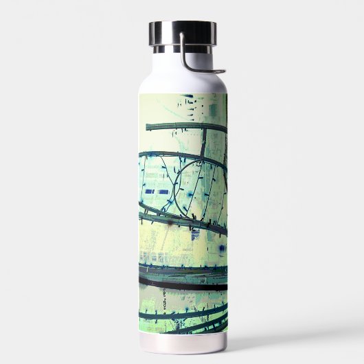 Blauwe curven waterfles (Links)