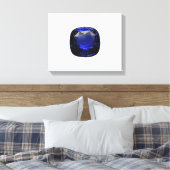 Blauwe Cushion-cut Saffier Canvas Afdruk (Insitu (Slaapkamer))