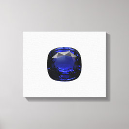 Blauwe Cushion-cut Saffier Canvas Afdruk