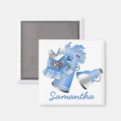 Blauwe Custom Cheerleader Magnet (Voorkant / Achterkant)