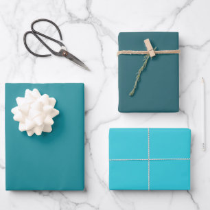 Blauwe Cyaan Blauwgroen Turquoise Lente Seizoen Ef Inpakpapier Vel