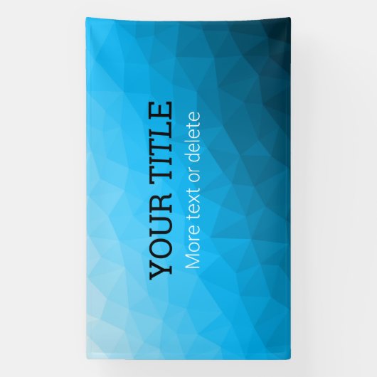 Blauwe cyaan geometrische mesh Driehoek aangepaste Spandoek (Verticaal)