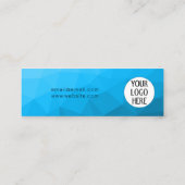 Blauwe cyaan Gradient Geometrische Mesh Custom Log Klantenkaartje (Achterkant)