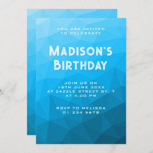 Blauwe cyaan gradiënt geometrische mesh Driehoek p Kaart