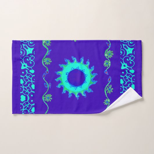 Blauwe Cyaan Royal Blue iriserende kleur Art Print Bad Handdoek (Handdoek)