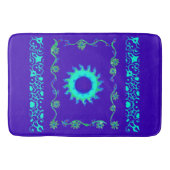 Blauwe Cyaan Royal Blue iriserende kleur Art Print Badmat (Voorkant)