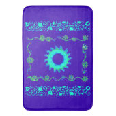 Blauwe Cyaan Royal Blue iriserende kleur Art Print Badmat (Voorkant Verticaal)