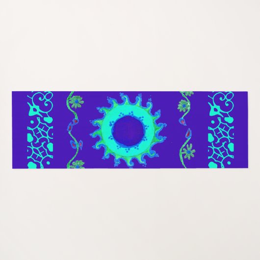 Blauwe Cyaan Royal Blue iriserende kleur Art Print Yogamat (Achterkant (horizontaal))