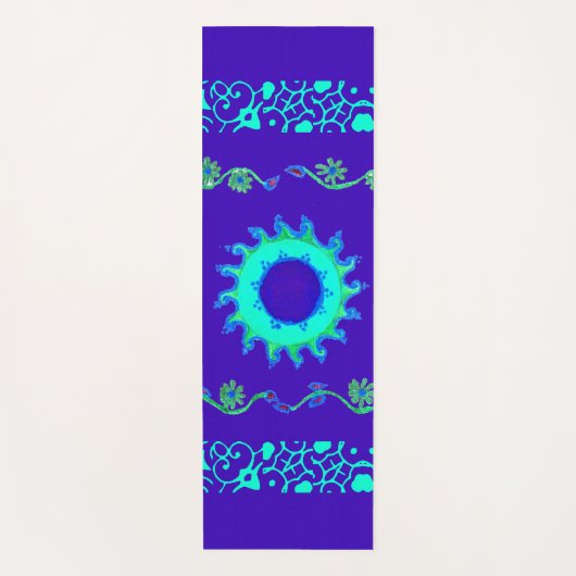 Blauwe Cyaan Royal Blue iriserende kleur Art Print Yogamat (Voorkant)