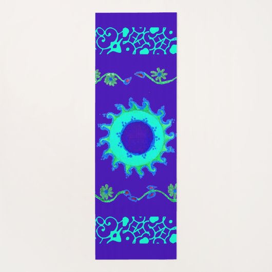 Blauwe Cyaan Royal Blue iriserende kleur Art Print Yogamat (Achterkant)