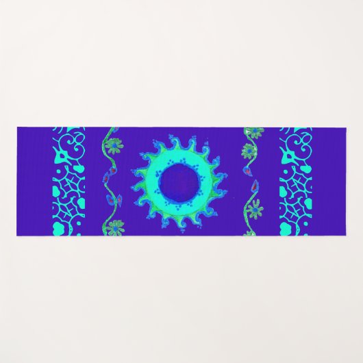 Blauwe Cyaan Royal Blue iriserende kleur Art Print Yogamat (Voorkant (horizontaal))