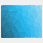 Blauwe cyaangradiëntgeometrische maaswijdte drieho fleece deken (Voorkant (Horizontaal))