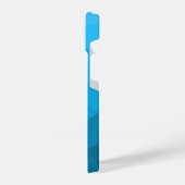 Blauwe cyaangradiëntgeometrische maaswijdte drieho iPhone hoesje (Linkerkant)