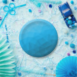 Blauwe cyaangradiëntgeometrische maaswijdte drieho papieren bordje<br><div class="desc">Driehoekgeometrische maas met licht donkerblauwe ombre-gradiënt. patroon,  ombre,  mesh,  driehoeken,  geometrie,  geometrie,  gradiënt,  cool,  driehoek,  helder,  blauw,  cyaan</div>