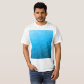 Blauwe cyaangradiëntgeometrische maaswijdte drieho t-shirt (Voorkant volledig)