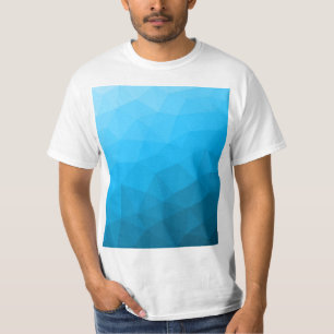 Blauwe cyaangradiëntgeometrische maaswijdte drieho t-shirt