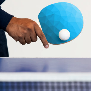 Blauwe cyaangradiëntgeometrische maaswijdte drieho tafeltennisbatje