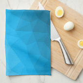 Blauwe cyaangradiëntgeometrische maaswijdte drieho theedoek (Quarter Fold)