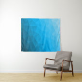 Blauwe cyaangradiëntgeometrische maaswijdte drieho wandkleed (In Situ (horizontaal))