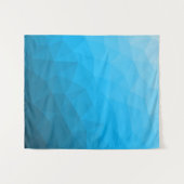 Blauwe cyaangradiëntgeometrische maaswijdte drieho wandkleed (Voorkant (horizontaal))