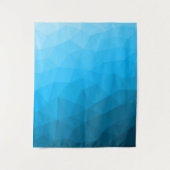 Blauwe cyaangradiëntgeometrische maaswijdte drieho wandkleed (Voorkant)