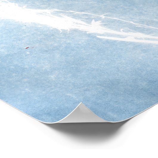 Blauwe Cyanotype Plantenhart Poster (Hoek)