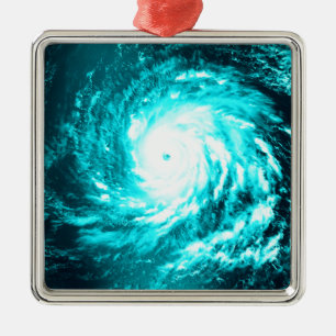 Blauwe cycloon metalen ornament