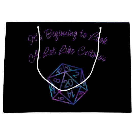 Blauwe D20-ritmes | RPG Fantasy Tabletop Gamer Dic Groot Cadeauzakje (Voorkant)